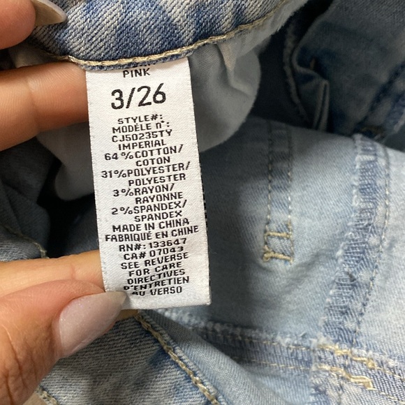 Celebrity Pink | Light Blue Denim Skirt - distressed hem - 26 - Picture 9 of 10